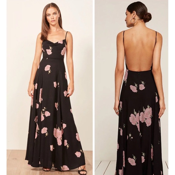 Reformation Dresses & Skirts - Reformation Thistle Guinevere Floral Maxi Dress 10 Low Back Boho Chic Summer